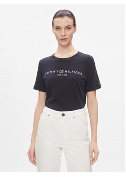Tommy Hilfiger T-Shirt WW0WW40276 Granatowy Regular Fit ze sklepu MODIVO w kategorii Bluzki damskie - zdjęcie 171400300