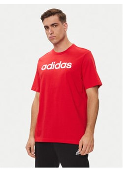 adidas T-Shirt Essentials Single Jersey Linear Embroidered Logo T-Shirt IC9278 Czerwony Regular Fit ze sklepu MODIVO w kategorii T-shirty męskie - zdjęcie 171400680