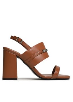 Calvin Klein Sandały Block Hl Sandal HW0HW01612 Brązowy ze sklepu MODIVO w kategorii Sandały damskie - zdjęcie 171400834