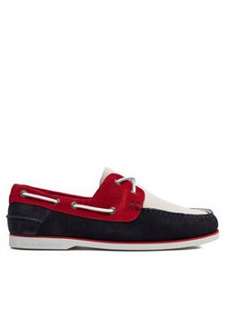 Tommy Hilfiger Mokasyny Th Boat Shoe Core Rwb Suede FM0FM04630 Granatowy ze sklepu MODIVO w kategorii Mokasyny męskie - zdjęcie 171401064