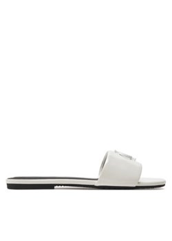 Calvin Klein Jeans Klapki Flat Sandal Slide Mg Met YW0YW01348 Biały ze sklepu MODIVO w kategorii Klapki damskie - zdjęcie 171401200