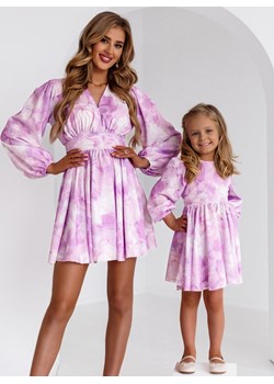 Zestaw sukienek wzorzystych mama i córka Carellia - D45 - d45 ze sklepu pakuten.pl w kategorii Sukienki - zdjęcie 171401782