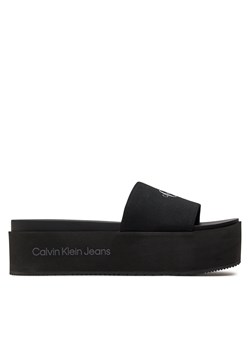 Klapki Calvin Klein Jeans Flatform Sandal Met YW0YW01036 Black BDS ze sklepu eobuwie.pl w kategorii Klapki damskie - zdjęcie 171402573