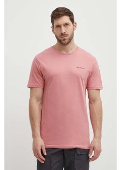 Columbia t-shirt bawełniany North Cascades kolor różowy z nadrukiem 1834041 ze sklepu ANSWEAR.com w kategorii T-shirty męskie - zdjęcie 171405032