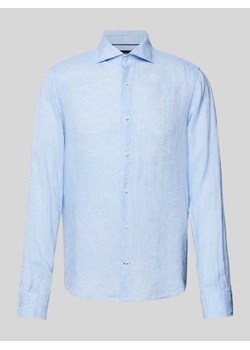 Koszula lniana o kroju slim fit z kołnierzykiem typu cutaway model ‘Pai’ ze sklepu Peek&Cloppenburg  w kategorii Koszule męskie - zdjęcie 171406102