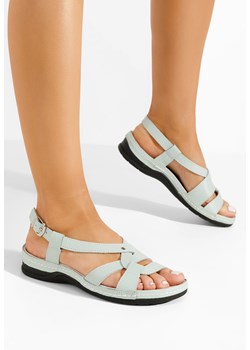 Turkusowe sandały damskie skórzane Zinga ze sklepu Zapatos w kategorii Sandały damskie - zdjęcie 171406642