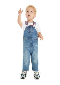Levi&apos;s Kids Ogrodniczki dżinsowe w kolorze niebieskim ze sklepu Limango Polska w kategorii Spodnie i półśpiochy - zdjęcie 171409163