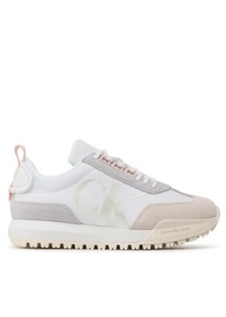 Calvin Klein Jeans Sneakersy Toothy Runner Laceup Mix Pearl YW0YW01100 Biały ze sklepu MODIVO w kategorii Buty sportowe damskie - zdjęcie 171411560