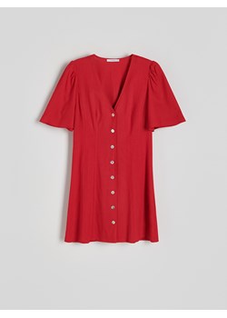 Reserved - Sukienka mini z wiskozą - czerwony ze sklepu Reserved w kategorii Sukienki - zdjęcie 171425722