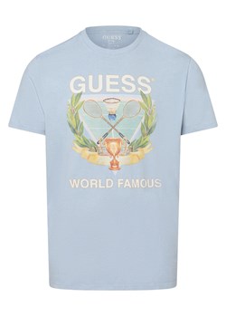 GUESS Koszulka męska Mężczyźni Bawełna jasnoniebieski nadruk ze sklepu vangraaf w kategorii T-shirty męskie - zdjęcie 171426030