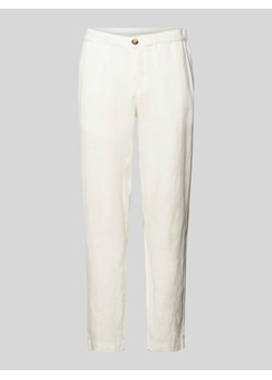Spodnie lniane w jednolitym kolorze model ‘Littlefield’ ze sklepu Peek&Cloppenburg  w kategorii Spodnie męskie - zdjęcie 171426610