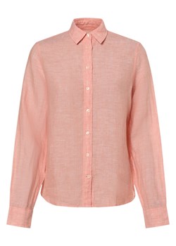 Gant Lniana bluzka damska Kobiety len morelowy jednolity ze sklepu vangraaf w kategorii Koszule damskie - zdjęcie 171428044