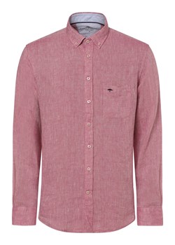 Fynch-Hatton Męska koszula lniana Mężczyźni Regular Fit len purpurowy jednolity ze sklepu vangraaf w kategorii Koszule męskie - zdjęcie 171428050