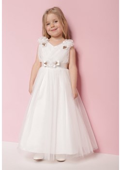 Biała Rozkloszowana Sukienka Tiulowa Zdobiona Kwiatami 3D Vitra ze sklepu Born2be Odzież w kategorii Sukienki dziewczęce - zdjęcie 171430122