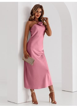 Satynowa sukienka z wiązaniem na szyi Gracelyn - brudny róż - brudny róż ze sklepu pakuten.pl w kategorii Sukienki - zdjęcie 171434340