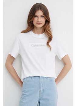 Calvin Klein t-shirt bawełniany damski kolor biały K20K206638 ze sklepu ANSWEAR.com w kategorii Bluzki damskie - zdjęcie 171435792