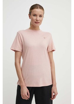 Fjallraven t-shirt Hemp Blend T-shirt damski kolor różowy F14600163 ze sklepu ANSWEAR.com w kategorii Bluzki damskie - zdjęcie 171435813