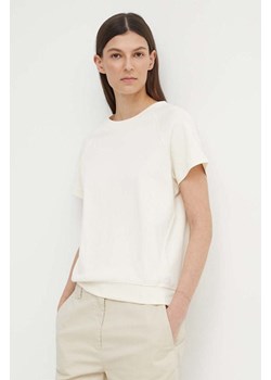 G-Star Raw t-shirt bawełniany damski kolor beżowy ze sklepu ANSWEAR.com w kategorii Bluzki damskie - zdjęcie 171435833