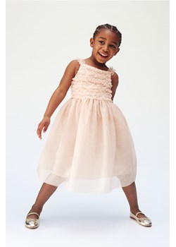 H & M - Sukienka z brokatowego tiulu z falbankami - Pomarańczowy ze sklepu H&M w kategorii Sukienki dziewczęce - zdjęcie 171438103