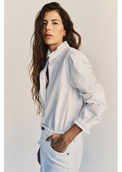 H & M - Bluzka oksfordzka z falbanką - Biały ze sklepu H&M w kategorii Bluzki damskie - zdjęcie 171438112