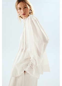 H & M - Bawełniana bluzka - Biały ze sklepu H&M w kategorii Bluzki damskie - zdjęcie 171438123