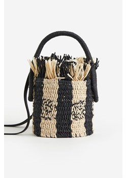H & M - Słomkowa torba worek - Czarny ze sklepu H&M w kategorii Torebki worki - zdjęcie 171438142