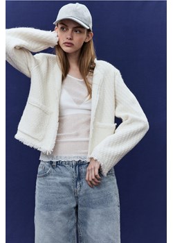 H & M - Kardigan w strukturalny splot - Biały ze sklepu H&M w kategorii Swetry damskie - zdjęcie 171438184