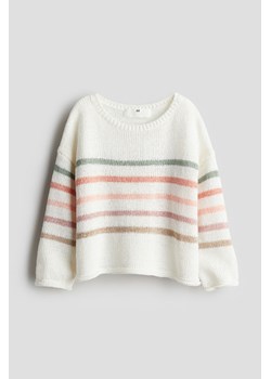 H & M - Sweter ze zrolowanymi brzegami - Biały ze sklepu H&M w kategorii Swetry damskie - zdjęcie 171438280