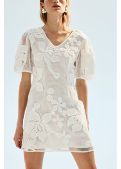 H & M - Sukienka mini z siateczki - Biały ze sklepu H&M w kategorii Sukienki - zdjęcie 171438300