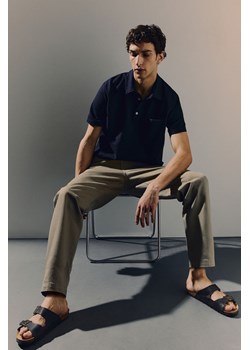 H & M - Waflowy top polo Regular Fit - Niebieski ze sklepu H&M w kategorii T-shirty męskie - zdjęcie 171438421