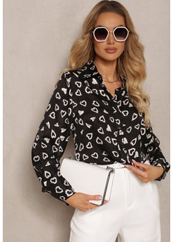Czarna Casualowa Koszula z Guzikami Aianeva ze sklepu Renee odzież w kategorii Koszule damskie - zdjęcie 171438853