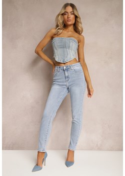 Jasnoniebieskie Jeansy Skinny bez Zdobień Riozena ze sklepu Renee odzież w kategorii Jeansy damskie - zdjęcie 171439204