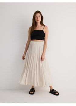 Reserved - Plisowana spódnica maxi - beżowy ze sklepu Reserved w kategorii Spódnice - zdjęcie 171440624