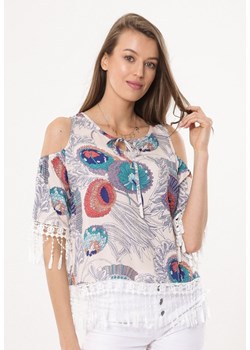 Kremowa Bluzka Shopping Queen ze sklepu Born2be Odzież w kategorii Bluzki damskie - zdjęcie 171441770