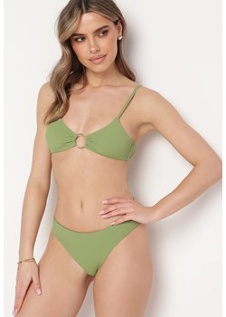 Zielone Bikini z Ozdobnym Kółkiem Przy Biustonoszu Naveena ze sklepu Born2be Odzież w kategorii Stroje kąpielowe - zdjęcie 171442130