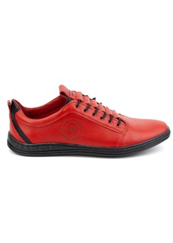 Buty męskie skórzane casual SPORT STYLE2121 czerwone ze sklepu butyolivier w kategorii Półbuty męskie - zdjęcie 171445003