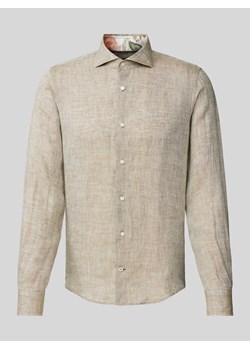 Koszula biznesowa z lnu o kroju slim fit z kołnierzykiem typu cutaway model ‘Pai’ ze sklepu Peek&Cloppenburg  w kategorii Koszule męskie - zdjęcie 171447230