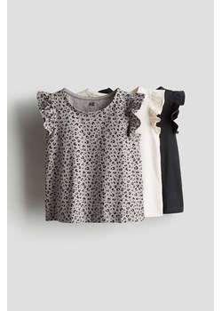 H & M - Top 3-pak - Brązowy ze sklepu H&M w kategorii Bluzki dziewczęce - zdjęcie 171448002