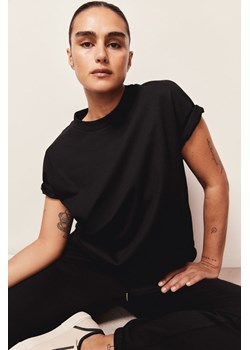 H & M - Pudełkowy T-shirt z bawełny - Czarny ze sklepu H&M w kategorii Bluzki damskie - zdjęcie 171448022