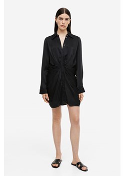 H & M - Jedwabna szmizjerka z drapowaniem - Czarny ze sklepu H&M w kategorii Sukienki - zdjęcie 171448033