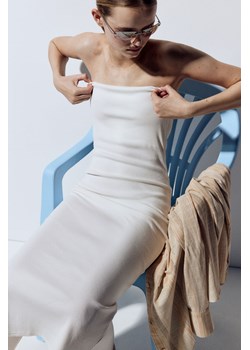 H & M - Sukienka bandeau w prążki - Biały ze sklepu H&M w kategorii Sukienki - zdjęcie 171448204