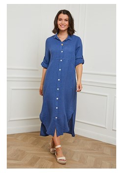 Curvy Lady Lniana sukienka w kolorze niebieskim ze sklepu Limango Polska w kategorii Sukienki - zdjęcie 171448253