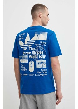adidas Originals t-shirt bawełniany męski kolor niebieski z nadrukiem IS0182 ze sklepu PRM w kategorii T-shirty męskie - zdjęcie 171450861