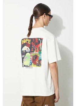 A Bathing Ape t-shirt bawełniany Bape Album Monogram Tee męski kolor beżowy z nadrukiem 1J80109051 ze sklepu PRM w kategorii T-shirty męskie - zdjęcie 171450863