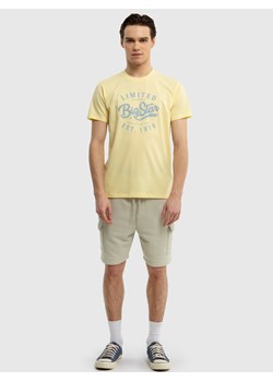 Koszulka męska bawełniana z nadrukiem żółta Ratow 200 ze sklepu Big Star w kategorii T-shirty męskie - zdjęcie 171451971