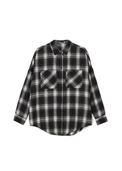 Cropp - Koszula w kratę z nadrukiem na plecach - czarny ze sklepu Cropp w kategorii Koszule damskie - zdjęcie 171454602