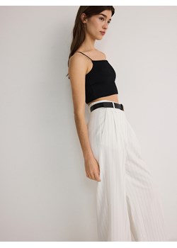 Reserved - Spodnie w prążek - biały ze sklepu Reserved w kategorii Spodnie damskie - zdjęcie 171455020