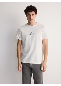 Reserved - T-shirt regular z nadrukiem - złamana biel ze sklepu Reserved w kategorii T-shirty męskie - zdjęcie 171455194