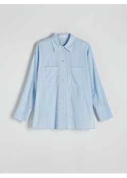 Reserved - Bawełniana koszula - jasnoniebieski ze sklepu Reserved w kategorii Koszule damskie - zdjęcie 171455263