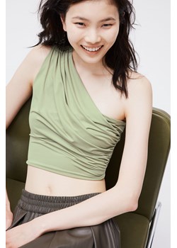 H & M - Krótki top na jedno ramię - Zielony ze sklepu H&M w kategorii Bluzki damskie - zdjęcie 171457733